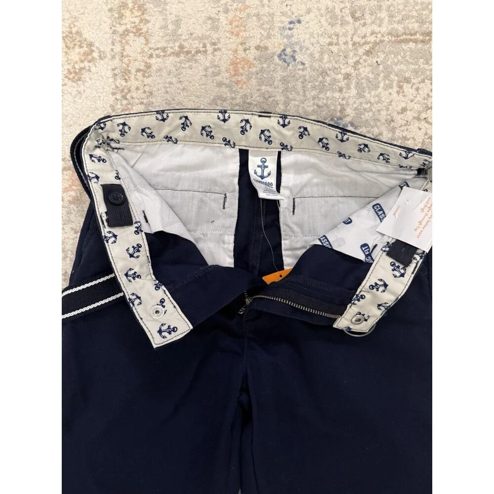 Gymboree Boys Navy Chino Pants w/ Belt Size 12 NWT Classic Fit Dress Pants